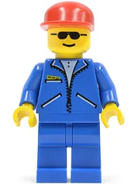LEGO Jacket Blue - Blue Legs, Red Cap, Sunglasses minifigure