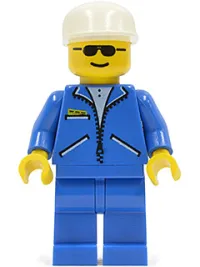 LEGO Jacket Blue - Blue Legs, White Cap, Sunglasses minifigure