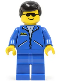 LEGO Jacket Blue - Blue Legs, Black Male Hair, Sunglasses minifigure