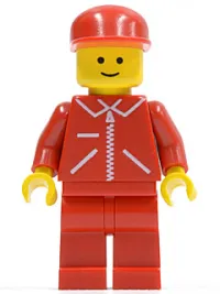 LEGO Jacket Red with Zipper - Red Arms - Red Legs, Red Cap minifigure