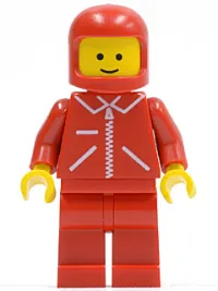 LEGO Jacket Red with Zipper - Red Arms - Red Legs, Red Classic Helmet minifigure