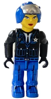 LEGO Police - Blue Legs, Black Jacket, Blue Helmet (Female) minifigure