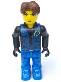 LEGO Jack Stone - Black Jacket, Blue Legs, Blue Vest minifigure