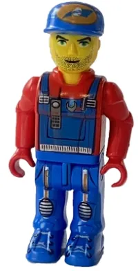 LEGO Crewman with Blue Overalls, Red Shirt minifigure