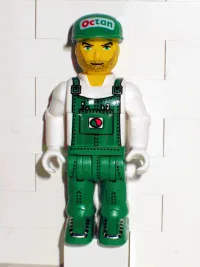 LEGO Mechanic in Green Overalls with Octan Pattern minifigure