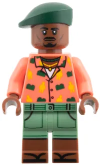 LEGO Duncan Kincaid - Coral Shirt, Sand Green Shorts, Dark Green Beret minifigure