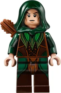 LEGO Mirkwood Elf Archer - Dark Green Outfit, Dual Sided Head minifigure