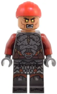 LEGO Orc - Medium Nougat Head, Pearl Dark Gray Armor, Red Bandana minifigure