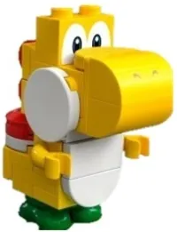 LEGO Yellow Yoshi - White Tile, Round 1 x 2 Half on Front minifigure