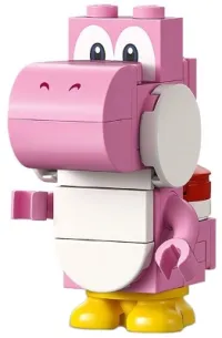 LEGO Pink Yoshi - White Tile, Round 1 x 2 Half on Front minifigure