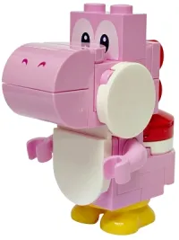LEGO Pink Yoshi - White Tile, Round 2 x 2 Half Circle Extended on Front minifigure