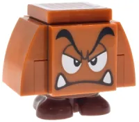 LEGO Goomba (Dark Bluish Gray Interior Pieces) - Angry, Eyelids minifigure