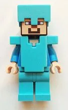 LEGO Steve - Medium Azure Helmet and Armor minifigure