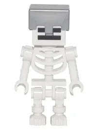 LEGO Skeleton with Cube Skull - Flat Silver Helmet minifigure