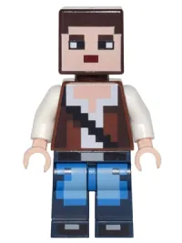 LEGO Minecraft Skin 3 - Pixelated, Reddish Brown Vest with Strap and Blue Jeans minifigure