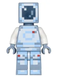 LEGO Minecraft Skin 4 - Pixelated, White and Bright Light Blue Spacesuit and Dark Blue Visor minifigure
