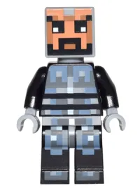 LEGO Minecraft Skin 5 - Pixelated, Male with Black and Silver Armor minifigure
