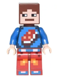 LEGO Minecraft Skin 7 - Pixelated, Blue Shirt with Porkchop Icon minifigure
