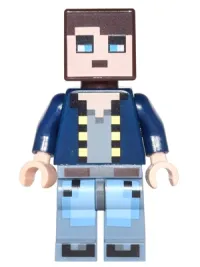 LEGO Minecraft Skin 8 - Pixelated, Dark Blue Jacket and Bright Light Blue and Sand Blue Legs minifigure