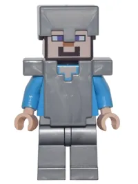 LEGO Steve - Flat Silver Helmet, Armor and Legs minifigure