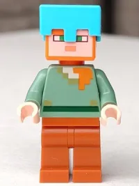 LEGO Alex - Medium Azure Helmet, Dark Orange Legs minifigure