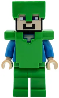 LEGO Steve - Bright Green Legs, Helmet, and Armor minifigure