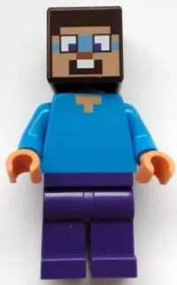 LEGO Steve - Dark Purple Legs, Dark Azure Around Eyes minifigure
