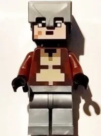 LEGO Nether Hero - Reddish Brown Torso, Flat Silver Helmet minifigure