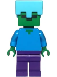 LEGO Zombie - Dark Purple Legs, Medium Azure Helmet minifigure