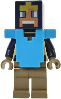 LEGO Hero - Tan Torso, Dark Tan Legs, Medium Azure Armor minifigure