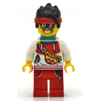 LEGO Monkie Kid - Tourist Outfit, Dark Turquoise Neck Bracket and Clip minifigure