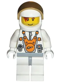 LEGO Mars Mission Astronaut with Helmet and Red-Brown Hair over Eye and Stubble minifigure