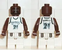 LEGO NBA Kevin Garnett, Minnesota Timberwolves #21 (White Uniform) minifigure