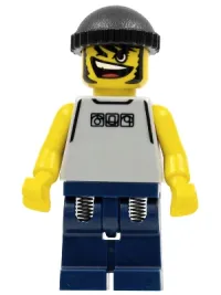 LEGO Basketball Street Player, Light Gray Torso and Dark Blue Legs minifigure