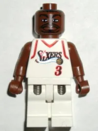 LEGO NBA Allen Iverson, Philadelphia 76ers #3 (White Uniform) minifigure
