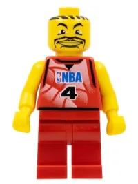 LEGO NBA Player, Number 4 with Red Non-Spring Legs minifigure