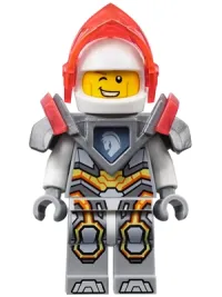LEGO Lance - Trans-Neon Orange Visor, Flat Silver Armor minifigure