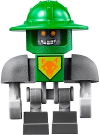LEGO Aaron Bot - Dark Bluish Gray Shoulders and Green Helmet minifigure
