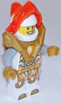 LEGO Lance - Trans-Neon Orange Visor, Pearl Gold Armor minifigure