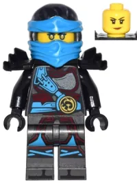 LEGO Nya - Hands of Time, Black Shoulder, Dual Sided Head minifigure
