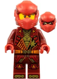 LEGO Kai - Dragons Rising, Tunic with Shoulder Armor, Dark Red and Red Head Wrap minifigure