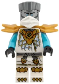 LEGO Zane - White Mask, Wide Pearl Gold Shoulder Armor minifigure