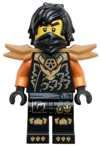 LEGO Cole - Dragons Rising, Tunic with Dragon Head, Hair, Wide Pearl Gold Shoulder Armor minifigure