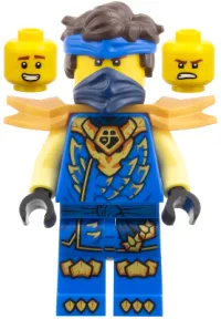 LEGO Jay - Dragons Rising, Tunic with Dragon Head, Hair, Wide Pearl Gold Shoulder Armor minifigure