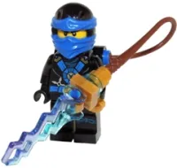 LEGO Jay (Deepstone Armor) - Possession, Lightning Pack with Yellow Danger Stripes and Gold Lightning Reactor Pattern (Sticker) minifigure