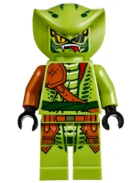 LEGO Lasha - Rebooted, Serpentine Snake Scout, Lime with Dark Orange Armor Coverings minifigure