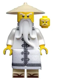 LEGO Sensei Wu - The LEGO Ninjago Movie, White Robe, Zori Sandals, Raised Eyebrows minifigure