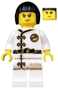 LEGO Nya - White Wu-Cru Training Gi, Black Bob Cut Hair minifigure