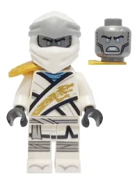 LEGO Zane - Legacy, Pearl Gold Armor Shoulder Pad, Flat Silver Head minifigure