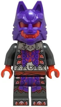 LEGO Wolf Mask Warrior - Dark Purple and Red Mask minifigure